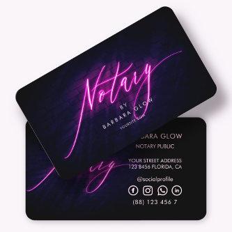 Modern Notary Public Glowing Neon Purple