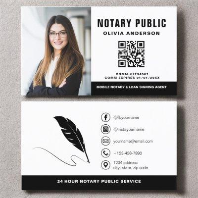 Modern Notary QR Code Signing Agent Photo