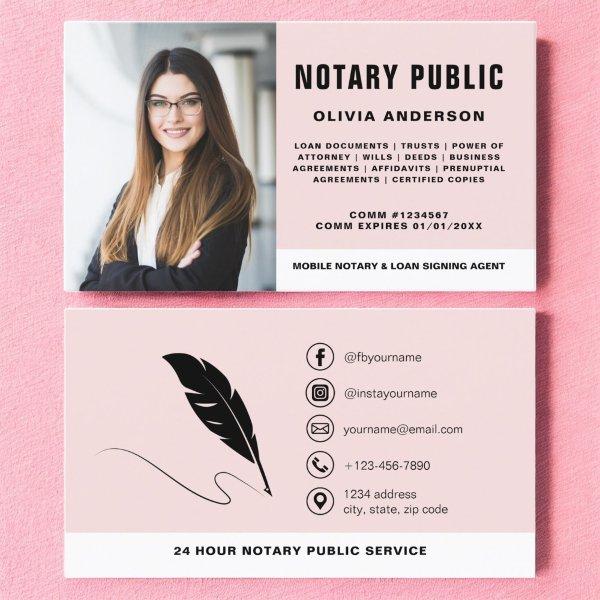 Modern Notary Signing Agent Photo Blush Pink