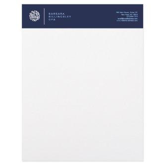 Modern Numbers Logo II Accountant Letterhead