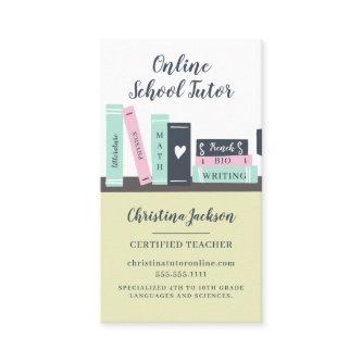 Modern online school tutor cute books illustration
