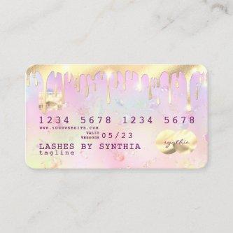 modern opal pink and gold Credit Card