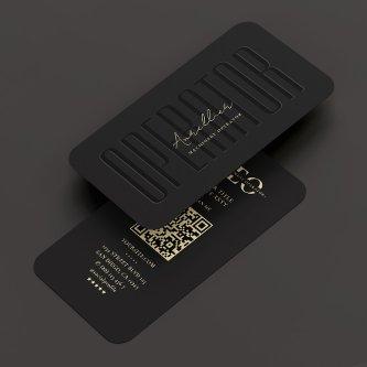 Modern Operator Heavy Equipment Black Monogram QR