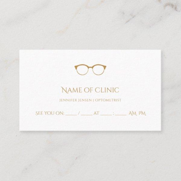 Modern Optometrist Simple Gold Glasses Appointment