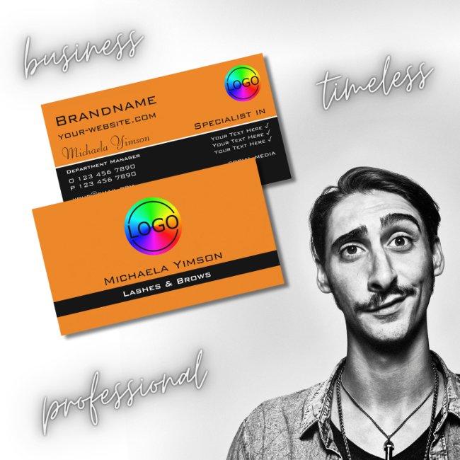 Modern Orange and Black with Logo Professional