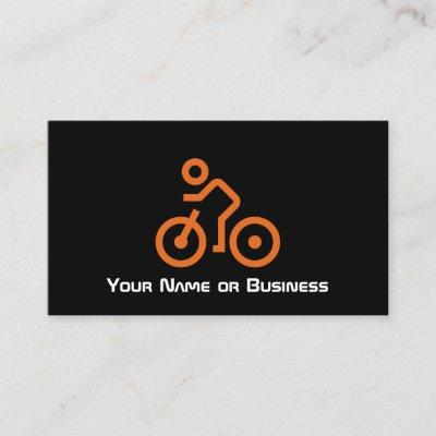 Modern Orange Bike Symbol on Black Bicycle Cyclist