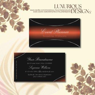 Modern Orange Black Gradient with Silver Border