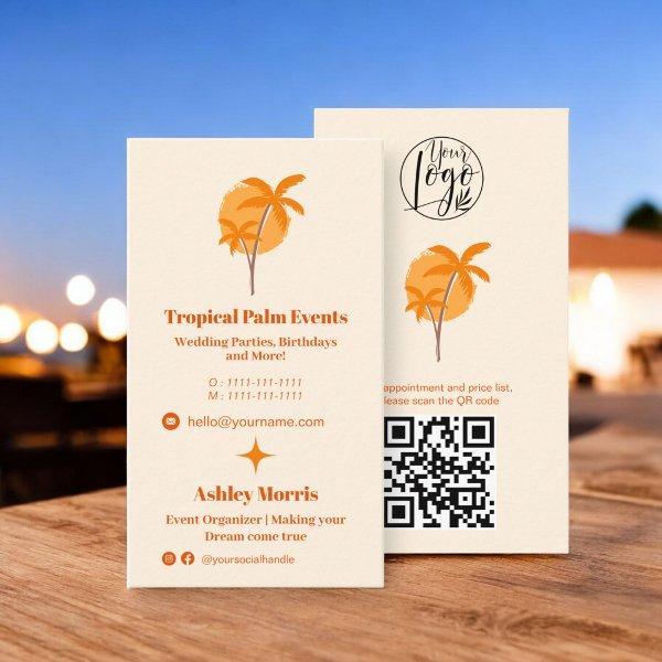 Modern orange event planner photo qr code logo