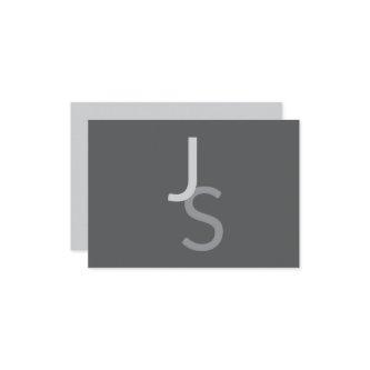 Modern Overlapping Monogrammed Initials | Gray Enclosure Card