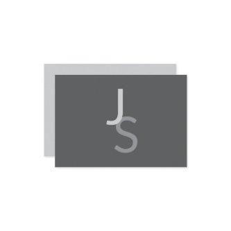 Modern Overlapping Monogrammed Initials | Gray Note Card