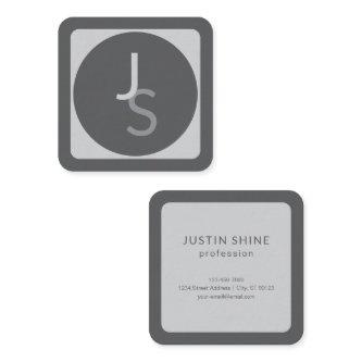 Modern Overlapping Monogrammed Initials | Gray Square
