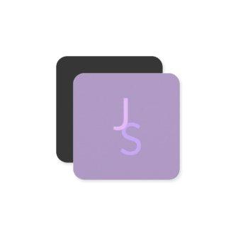 Modern Overlapping Monogrammed Initials | Purple Square