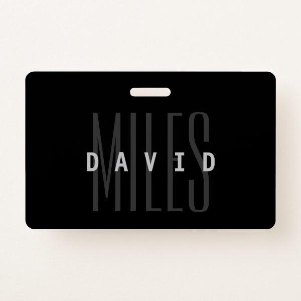 Modern Overlapping Name & Surname Badge