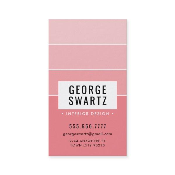 MODERN PAINT CHIP simple smart ombre coral pink