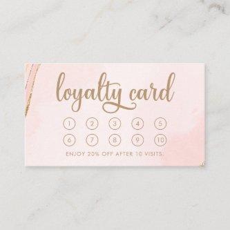 Modern Pale Pink and Tan Business Loyalty Card