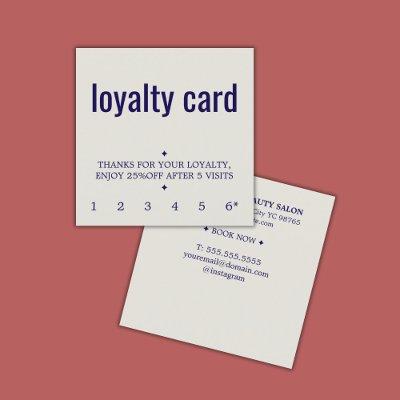 Modern Pastel Blue Bold Salon Loyalty Card