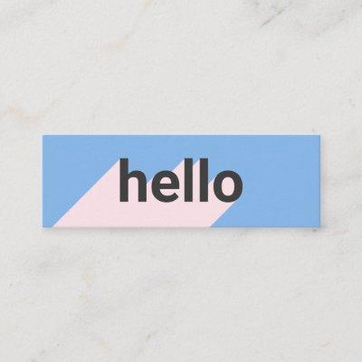 Modern pastel blue pink trendy hello typography mini