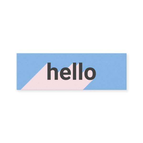 Modern pastel blue pink trendy hello typography mini