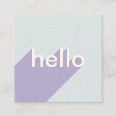 Modern pastel gray hello bold typography retro square