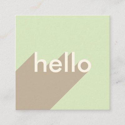 Modern pastel green hello bold typography retro square