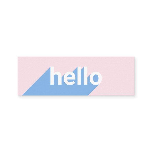 Modern pastel pink blue trendy hello typography mini