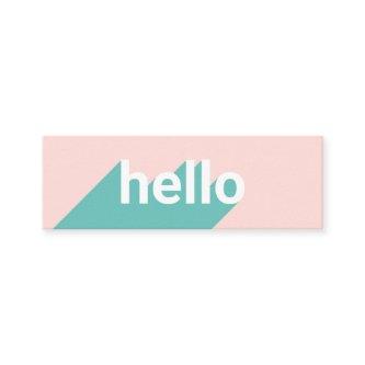 Modern pastel pink teal trendy hello typography mini