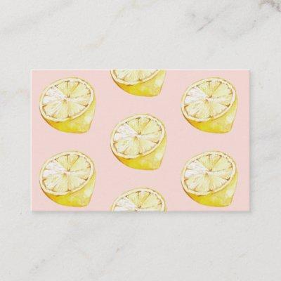 Modern Pastel Pink &  Yellow Lemons Pattern