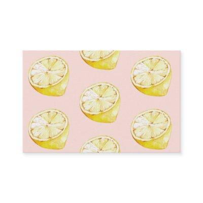 Modern Pastel Pink &  Yellow Lemons Pattern