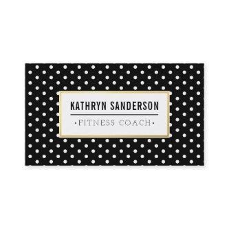 MODERN PATTERN gold logo polka dot  black white