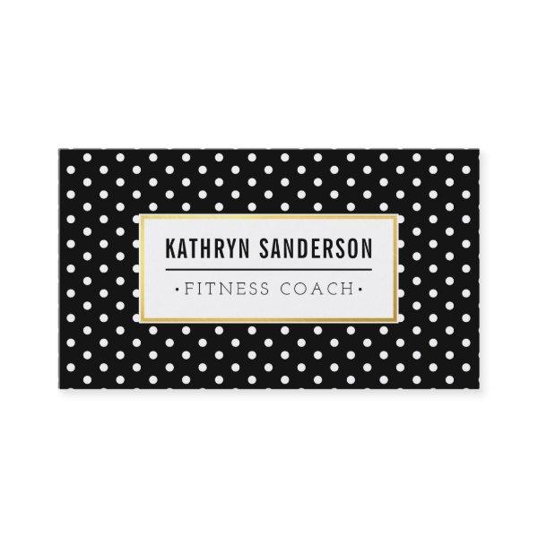 MODERN PATTERN gold logo polka dot  black white