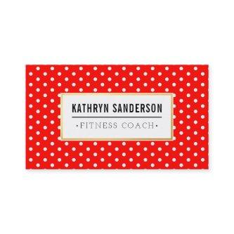 MODERN PATTERN gold logo polka dot bold red white