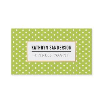 MODERN PATTERN gold logo polka dot cool lime green