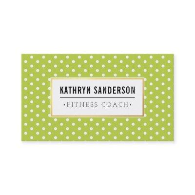 MODERN PATTERN gold logo polka dot cool lime green