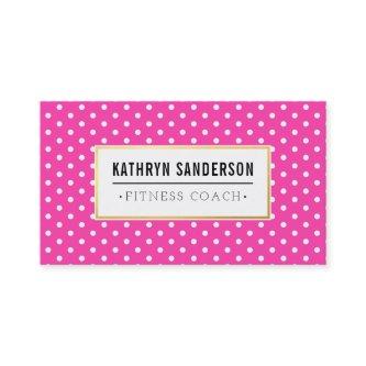 MODERN PATTERN gold logo polka dot hot pink white