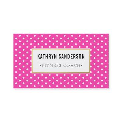 MODERN PATTERN gold logo polka dot hot pink white