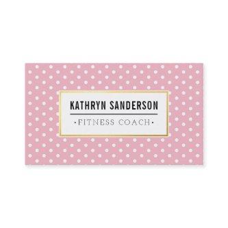 MODERN PATTERN gold logo polka dot pink white