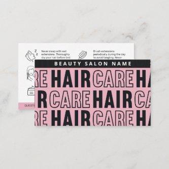 Modern Pattern Pink Hair Extensions After Care  Bu