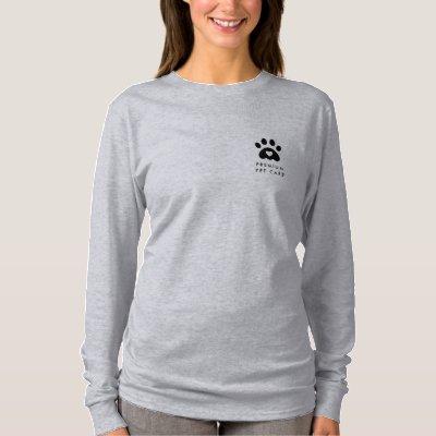 Modern Paw Print Pet Care Dog Walker Business Logo T-Shirt