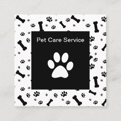 Modern Paw Print Pet Service Square