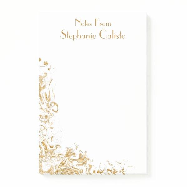 Modern Personal Stationery Liquid Gold Abstract Post-it Notes