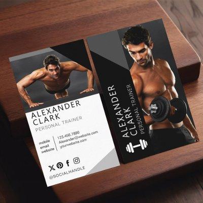 Modern Personal Trainer Fitness Photo Dumbbell