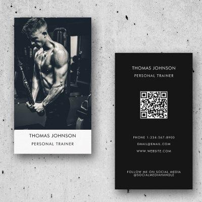 Modern Personal Trainer Fitness Photo QR Code