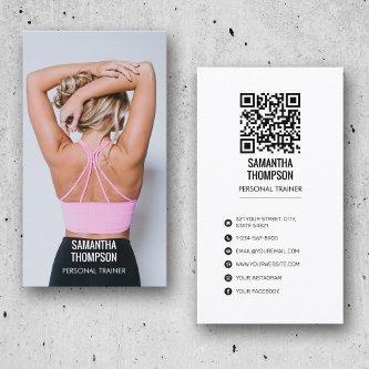 Modern Personal Trainer Fitness Photo QR Code
