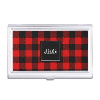 Modern Personalized Buffalo Plaid Check  Case