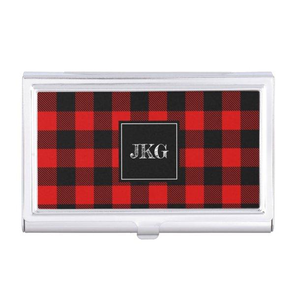 Modern Personalized Buffalo Plaid Check  Case