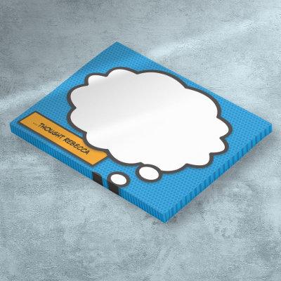 Modern Personalized Comic Book Think Bubble  Post-it Notes