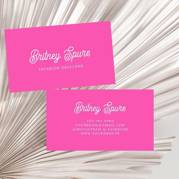 Modern Personalized Monogram and Name Hot Pink