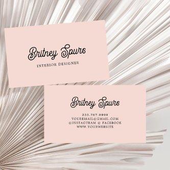 Modern Personalized Monogram and Name Pastel Pink