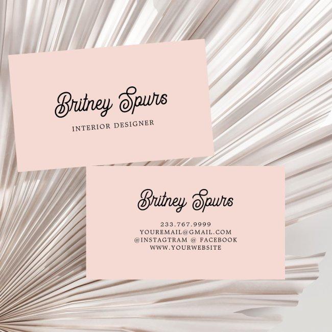 Modern Personalized Monogram and Name Pastel Pink