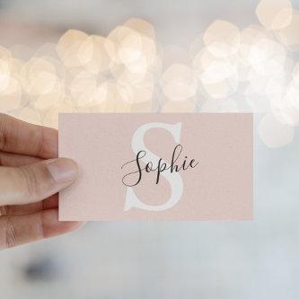 Modern Personalized Name Monogram Pastel Pink